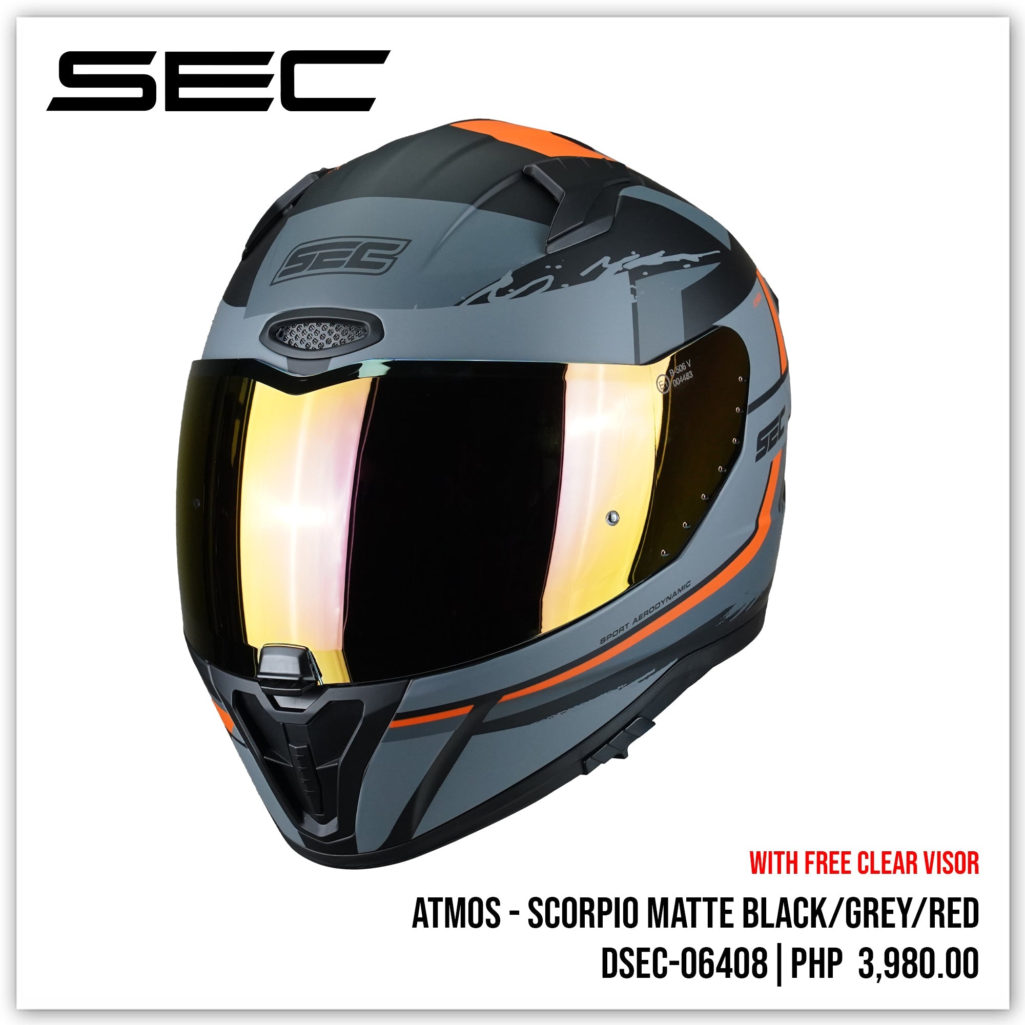 SEC ATMOS - SCORPIO (BLACK/GREY/RED)