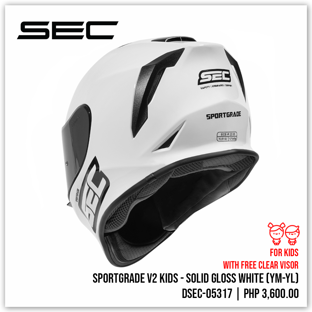 Sportgrade V2 Kids - Solid Gloss White