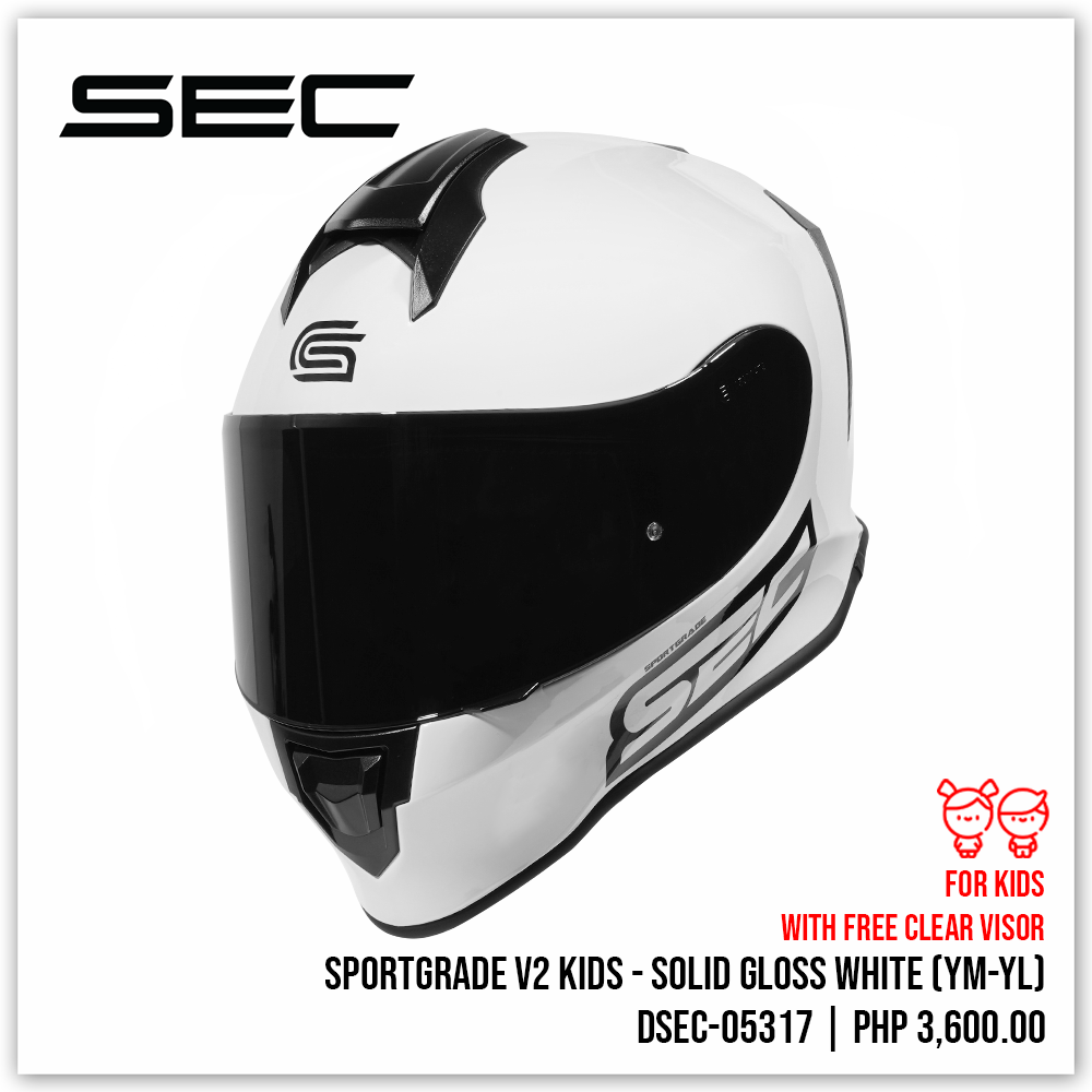 Sportgrade V2 Kids - Solid Gloss White