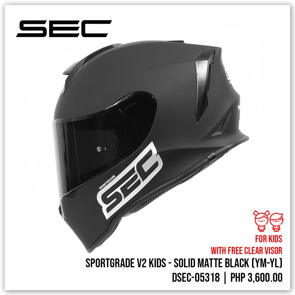 Sportgrade V2 Kids - Solid Matte Black