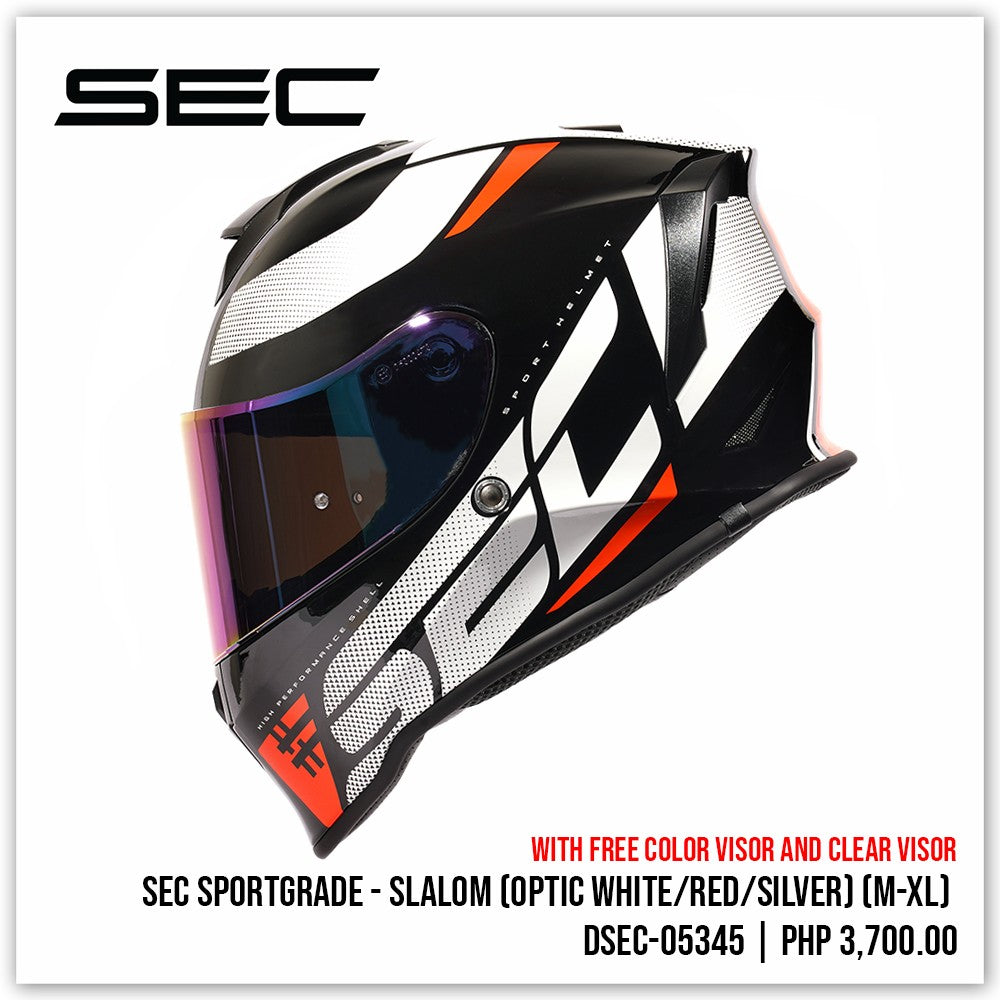 SEC Sportgrade - Slalom (Optic White/Red/Silver)