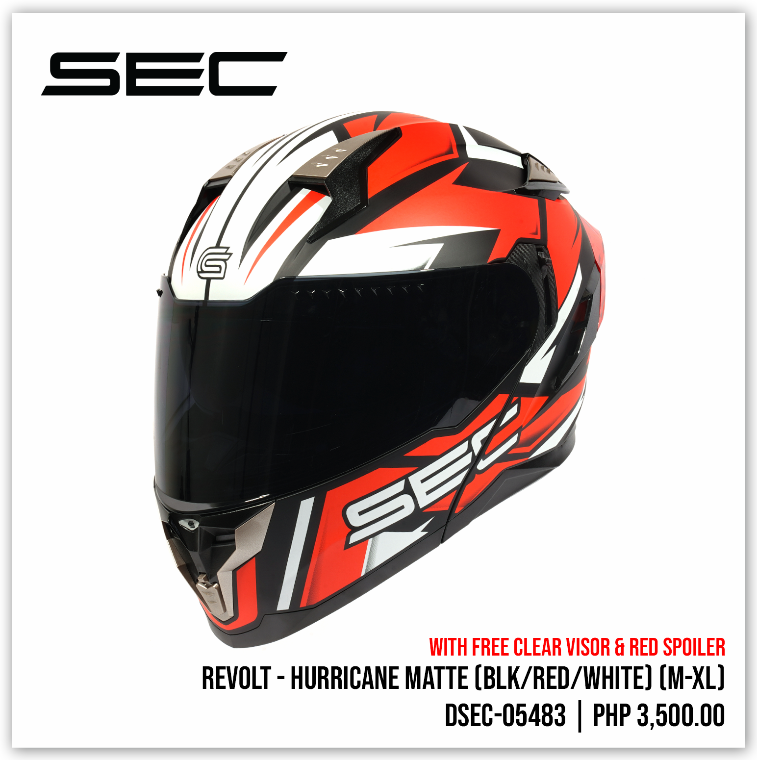 Revolt - Hurricane Matte (Black/Red/White)