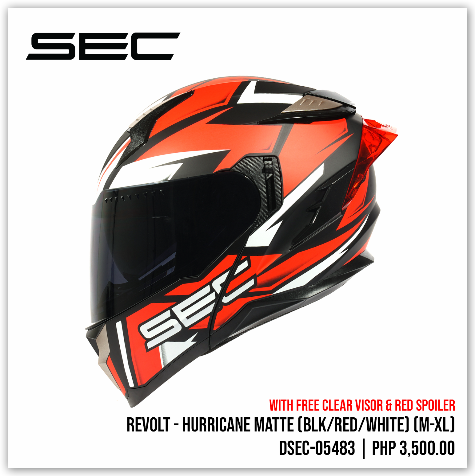 Revolt - Hurricane Matte (Black/Red/White)