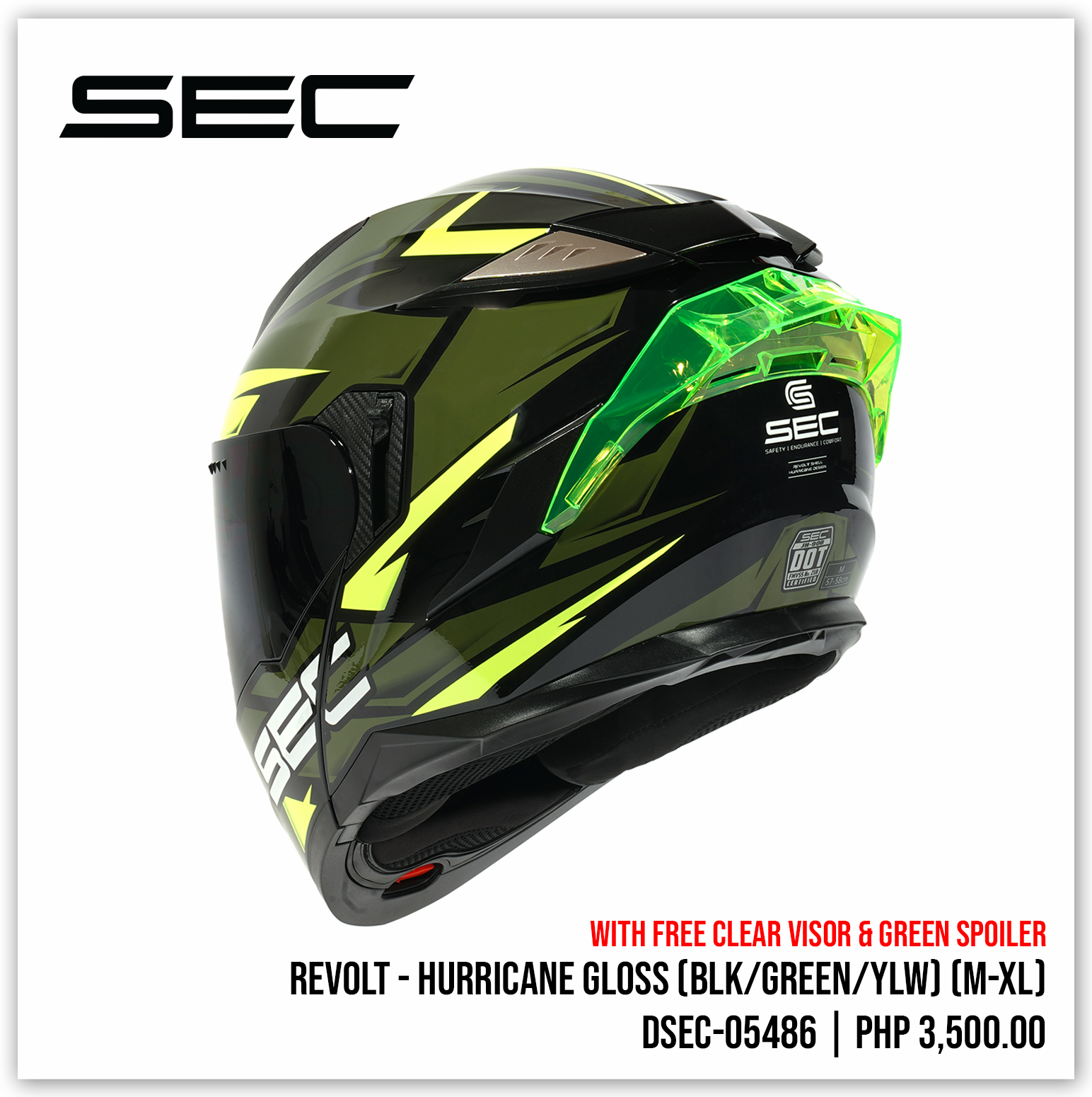 Revolt - Hurricane Gloss (Black/Green/Yellow)