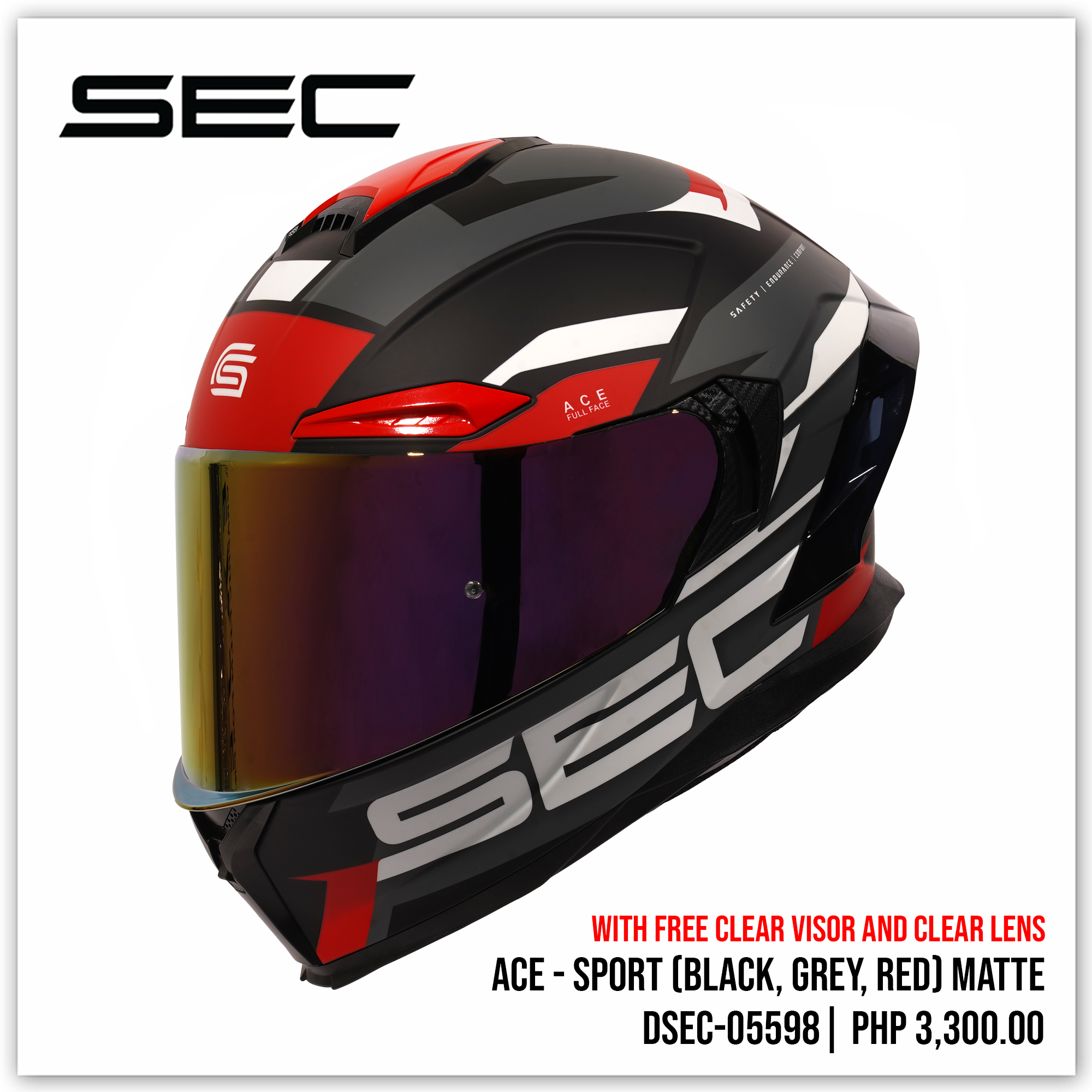 ACE - SPORT (BLK/GRY/RED)