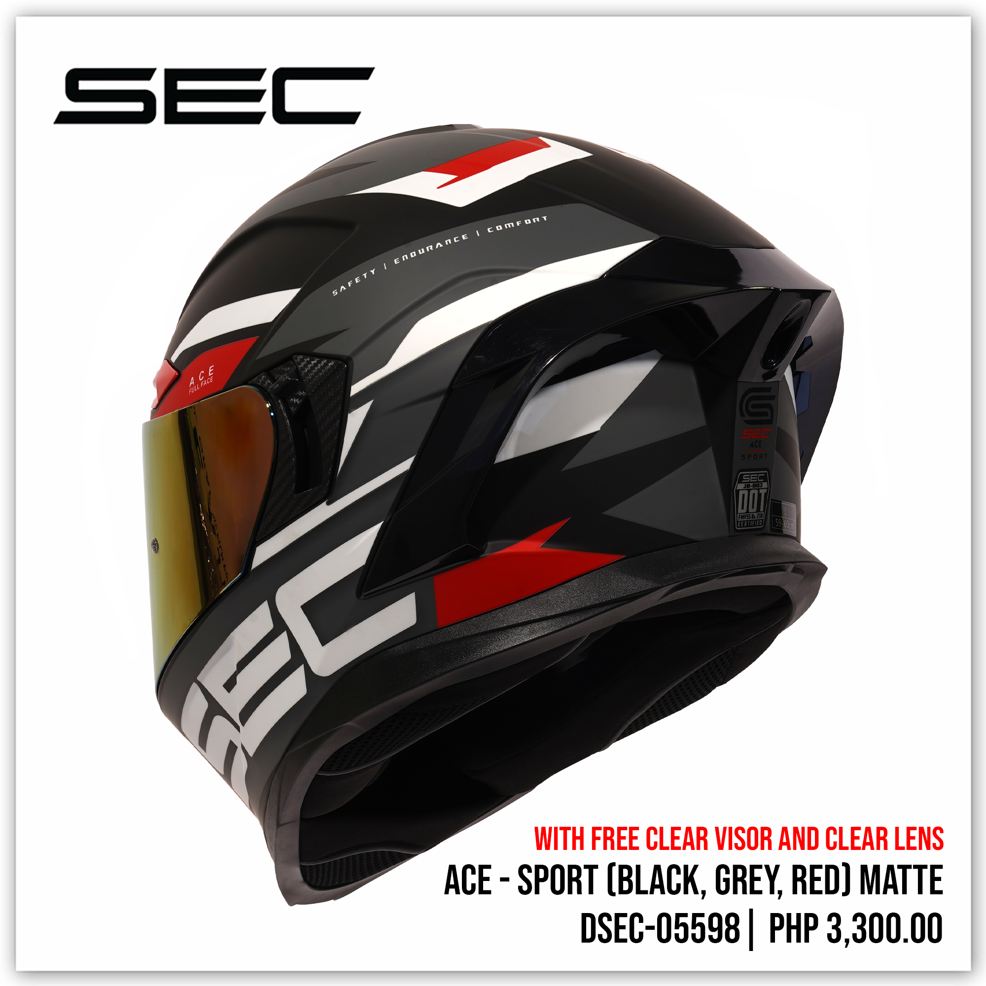 ACE - SPORT (BLK/GRY/RED)