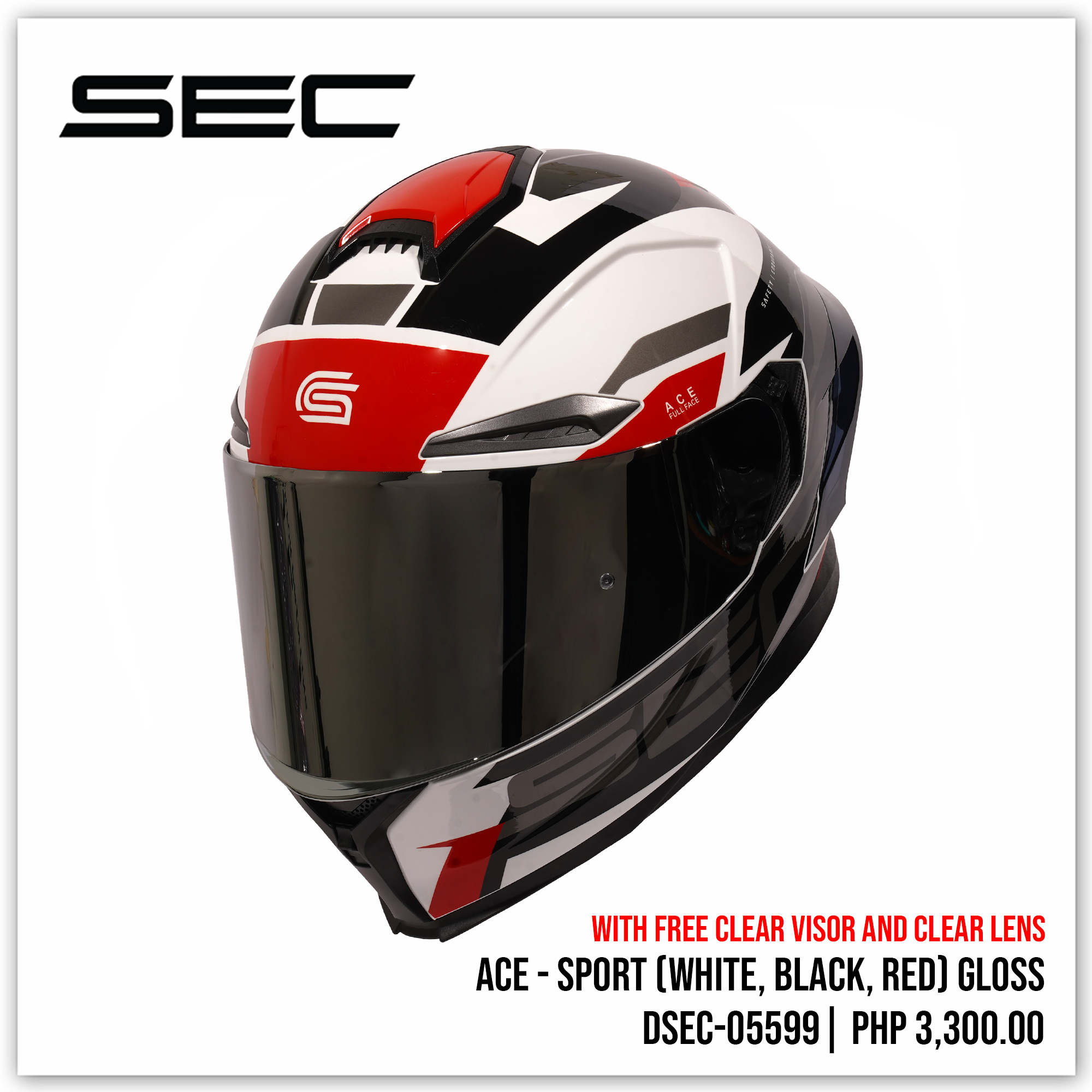 ACE - SPORT (WHT/BLK/RED)