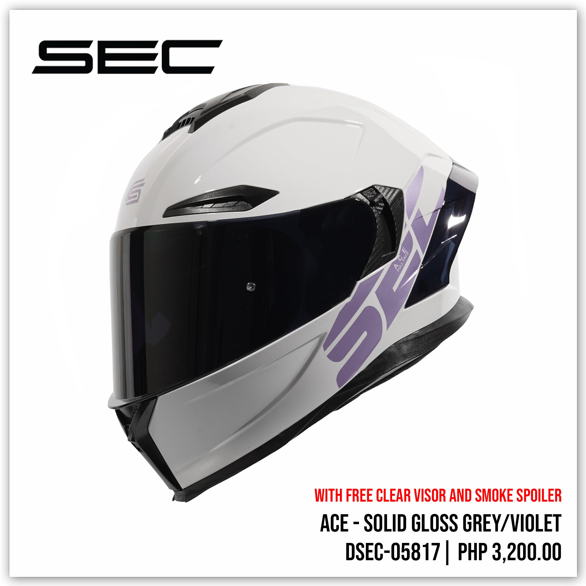 ACE - SOLID GLOSS GREY - VIOLET