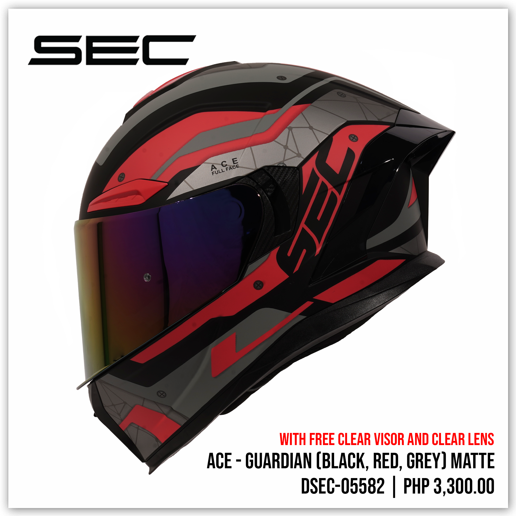 ACE - GUARDIAN BLK/RED/GRY