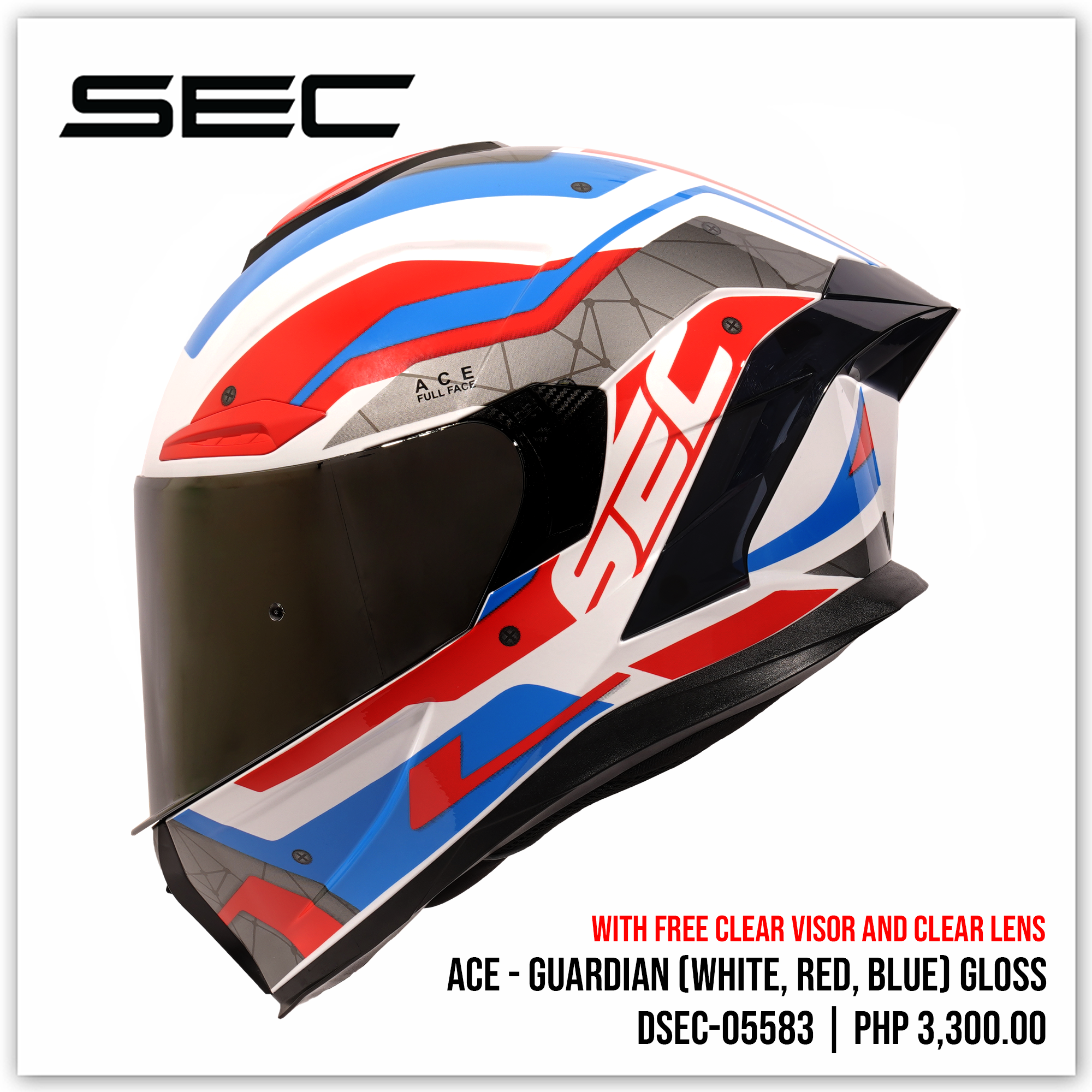 ACE - GUARDIAN WHT/RED/BLUE