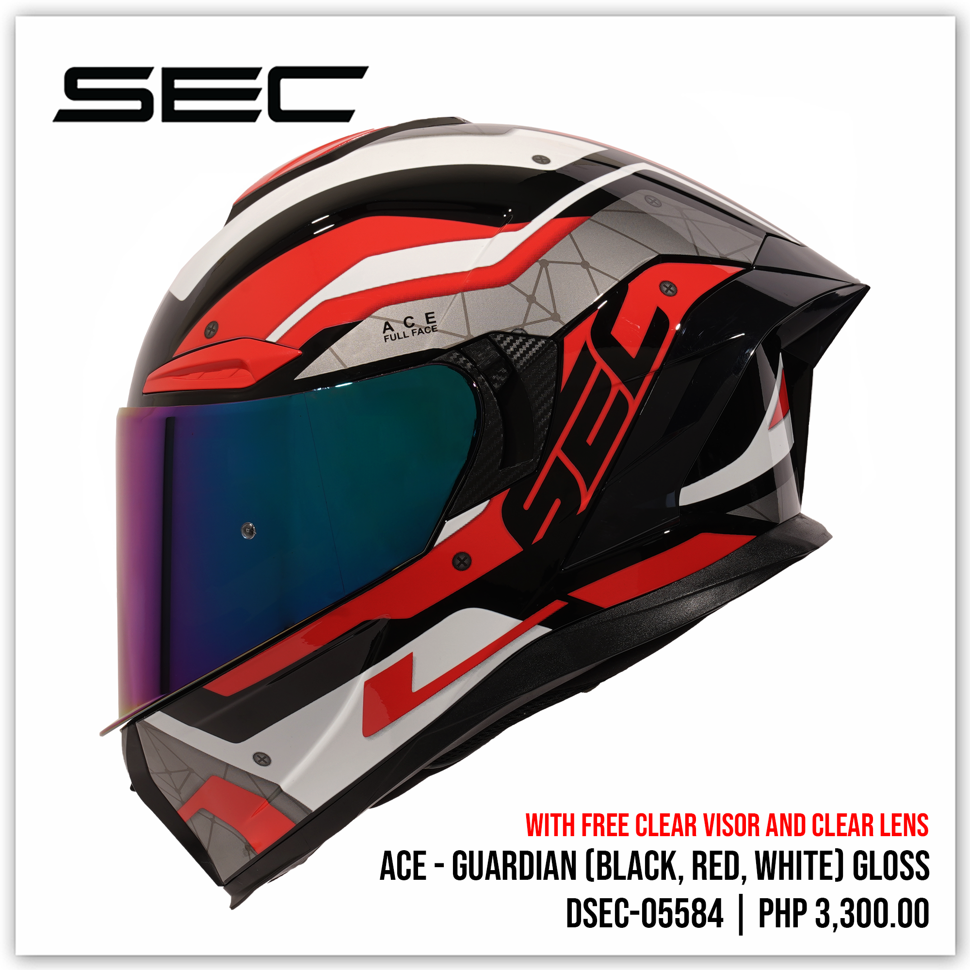 ACE - GUARDIAN BLK/RED/WHITE