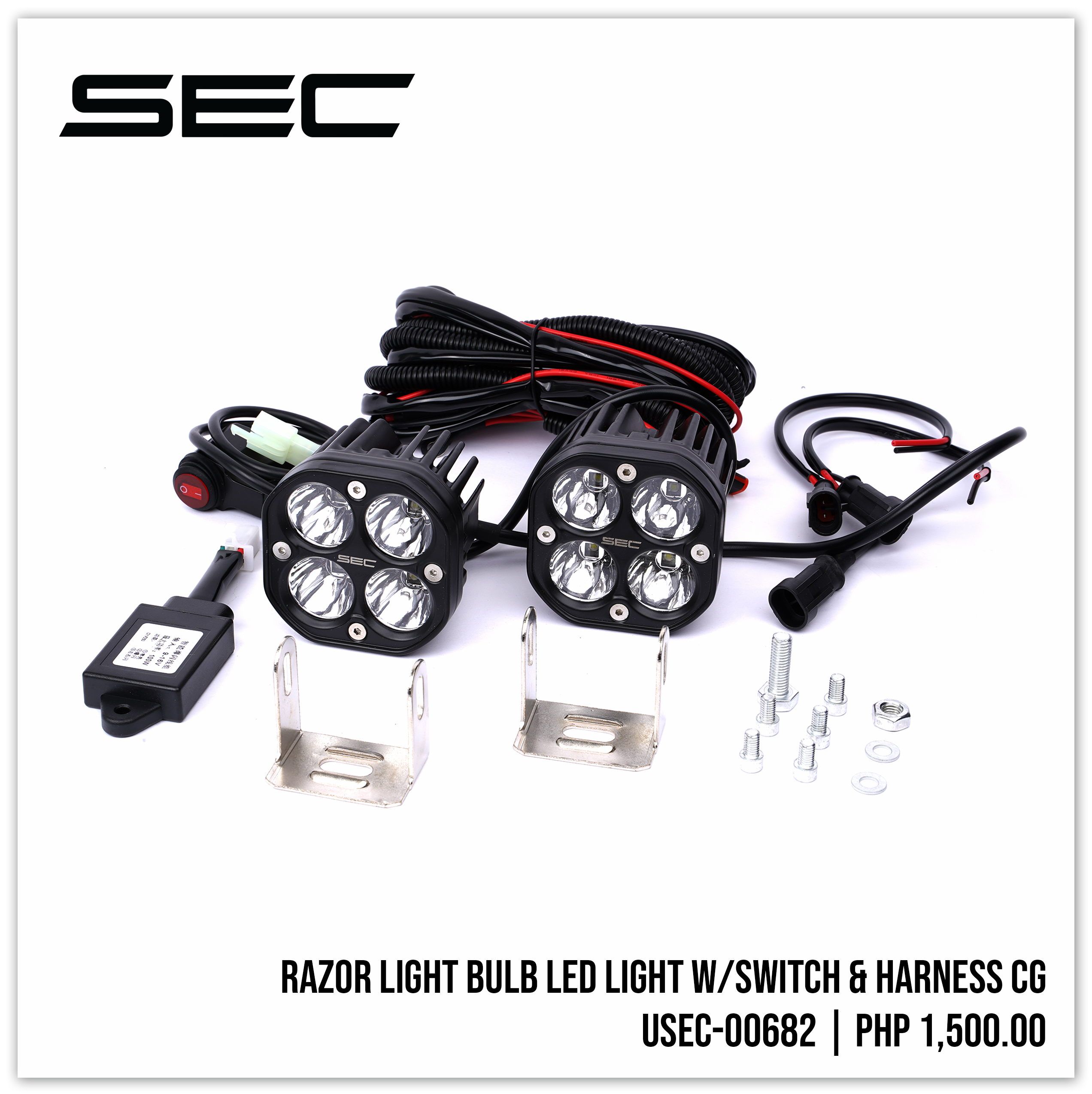 Razor Light Bulb LED Light w/ Switch & Harness CG